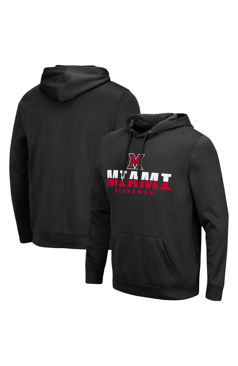 COLOSSEUM Men's Colosseum Black Miami University RedHawks Lantern Pullover Hoodie, Main, color, Black