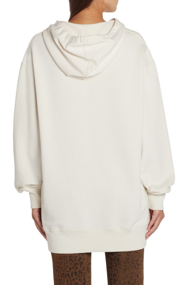 Golden Goose Varsity Logo Long Sleeve Hooded Sweatshirt Dress, Alternate, color, 