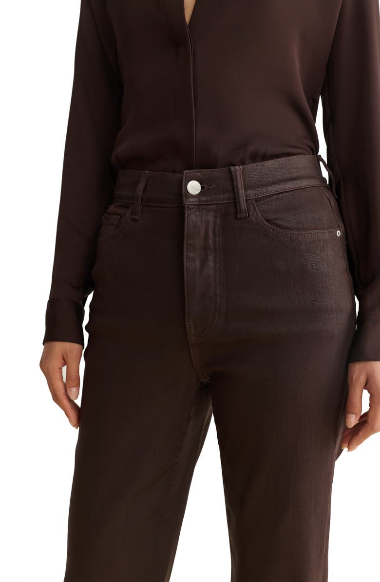 WARP+WEFT ASE Coated High Waist Straight Leg Jeans, Alternate, color, Coated Americano