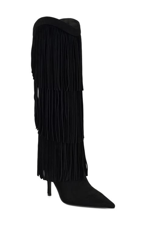 Genviv Fringe Knee High Boot
