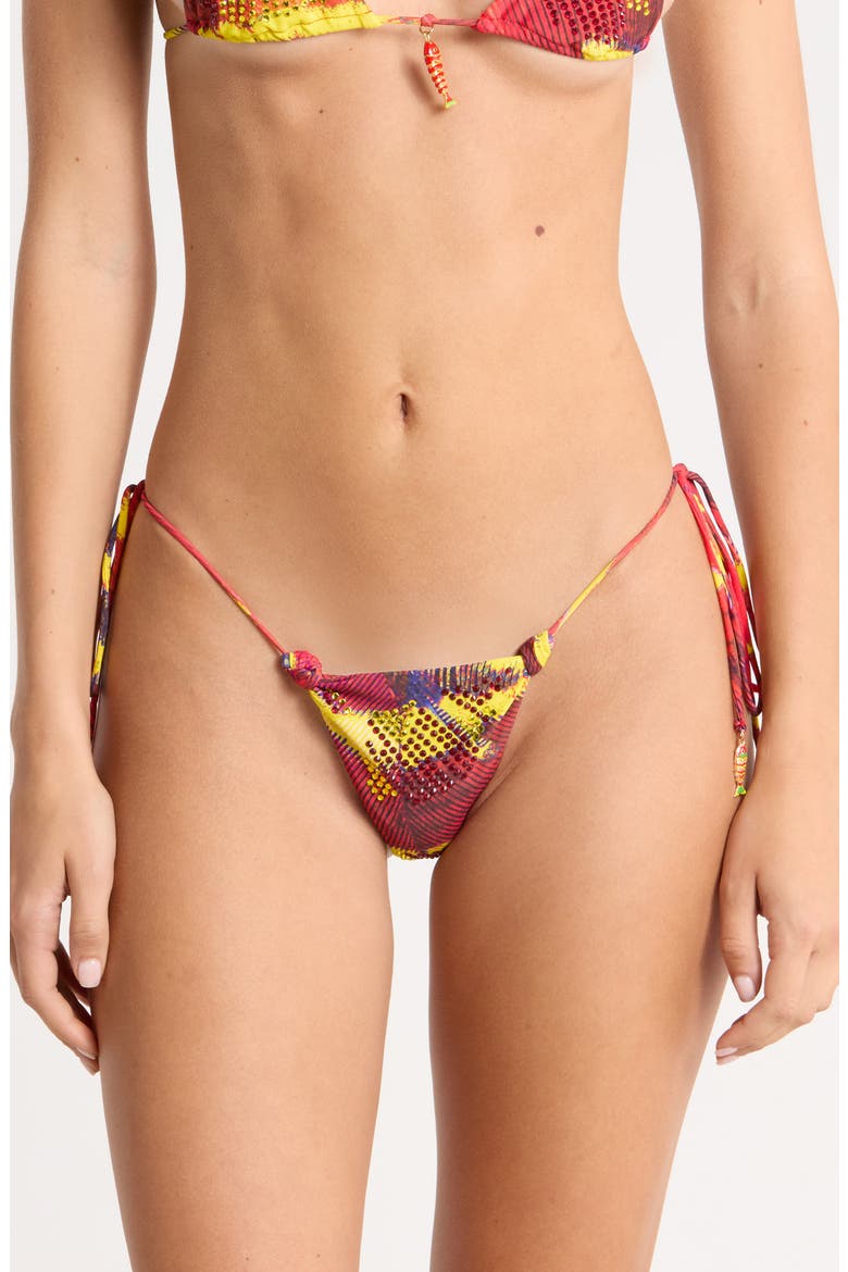 Diamante Crystal Embellished Side Tie Bikini Bottoms, Main, color, MULTI