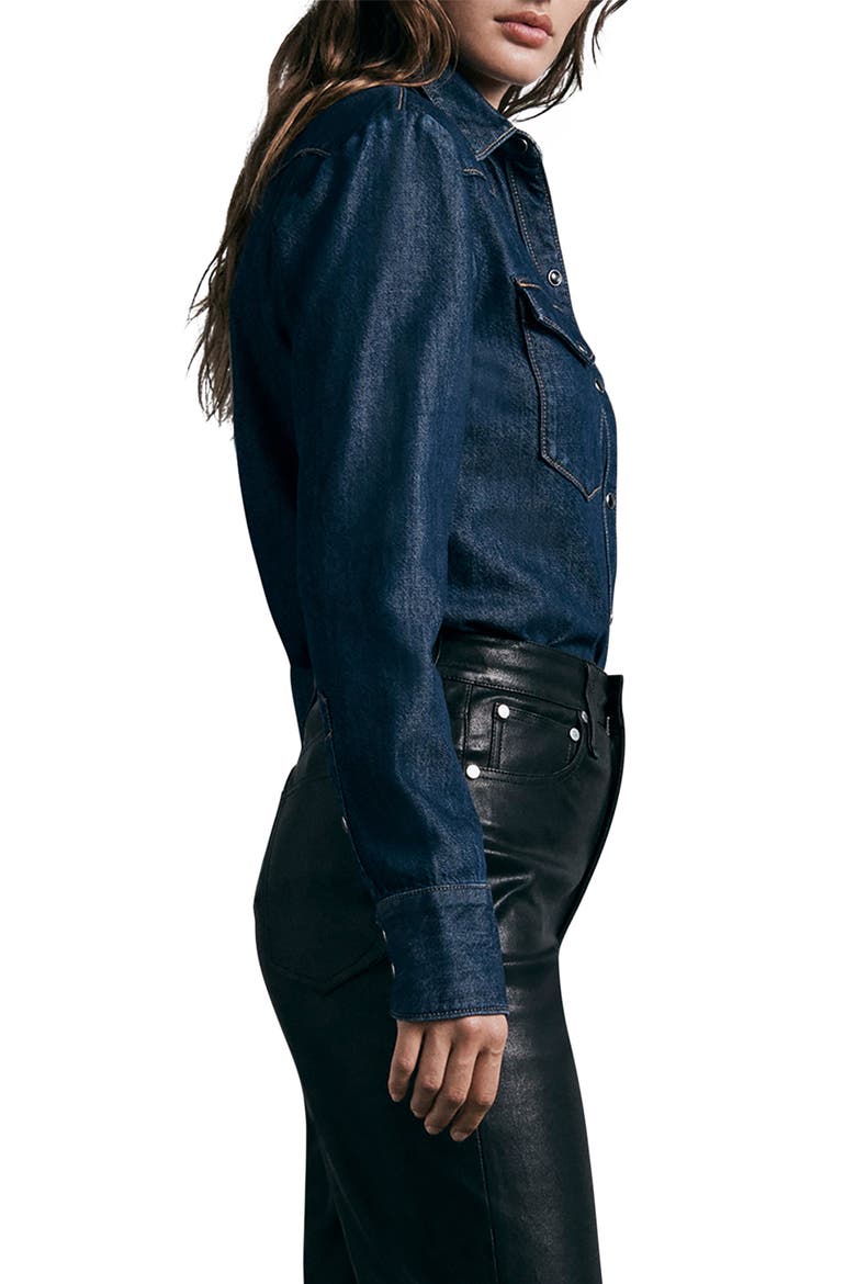 ICONS Wyatt Western Denim Shirt, Alternate, color, RINSE