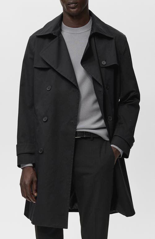 Mango Water Repellent Trench Coat In Black