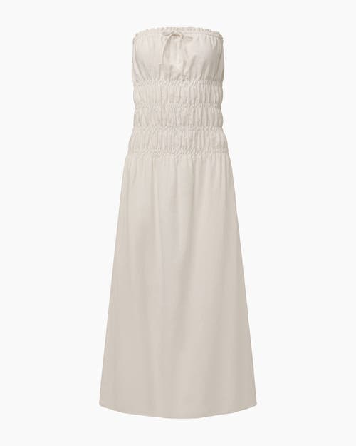Shop Onia Air Linen Smocked Maxi Dress In White