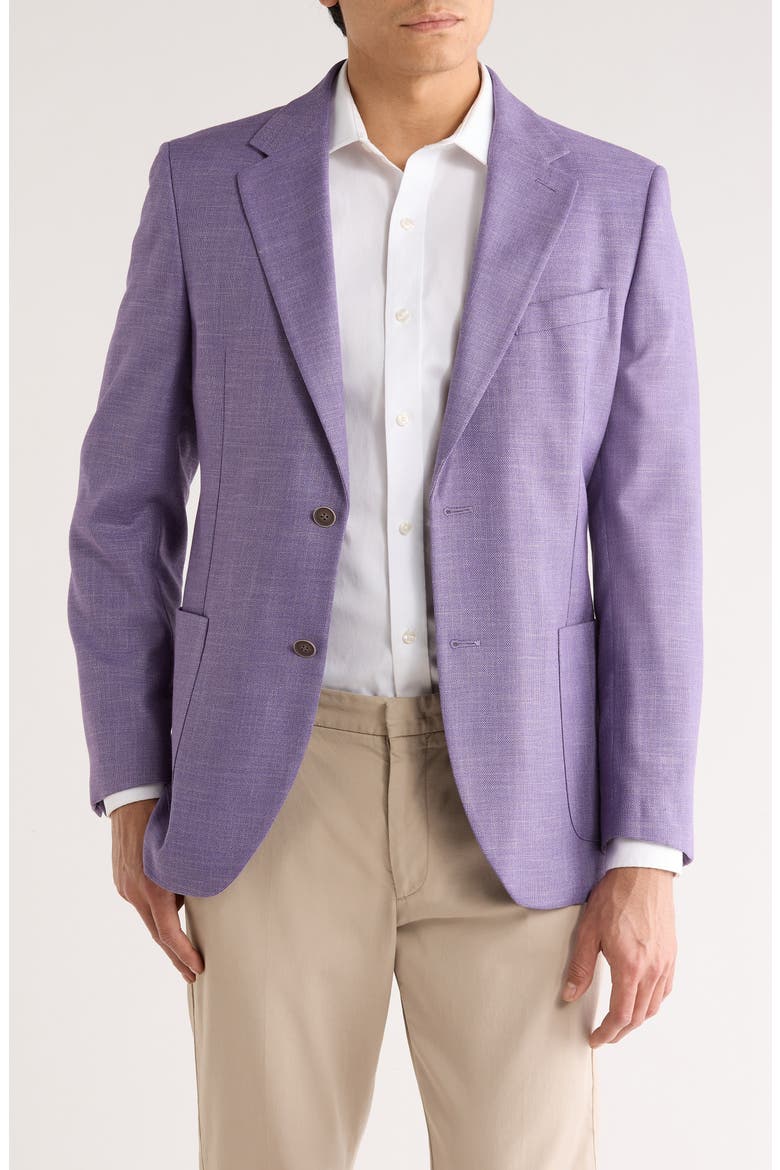 Purple Crosshatch Stretch Sport Coat, Main, color, PURPLE
