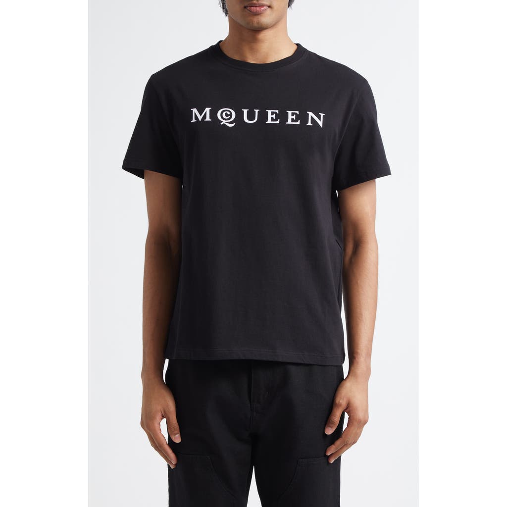 Shop Alexander Mcqueen Mcqueen Logo Graphic T-shirt In Black/white