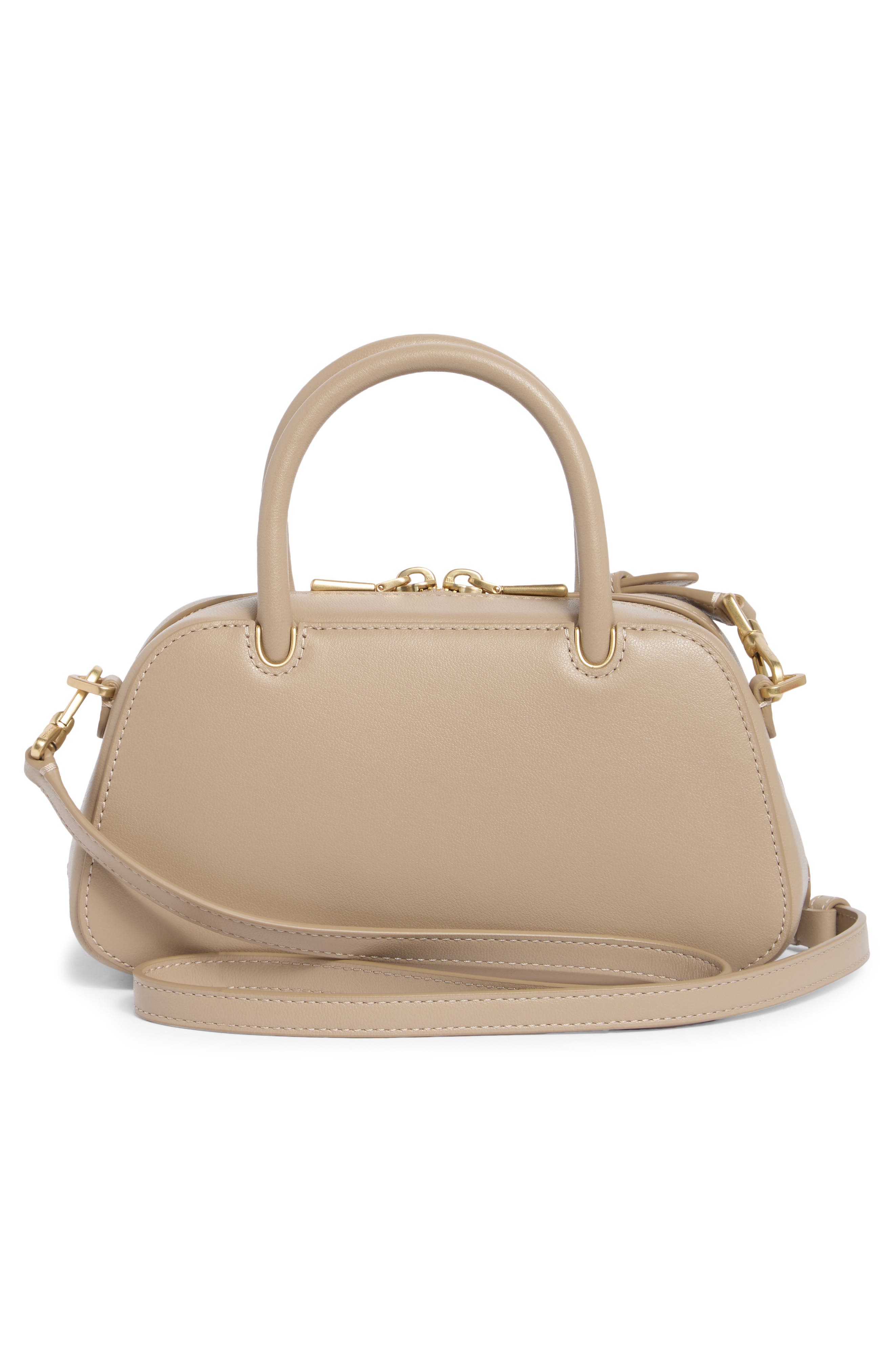 mini grace fine grain leather top handle bag, Alternate, color, TIMELESS TAUPE