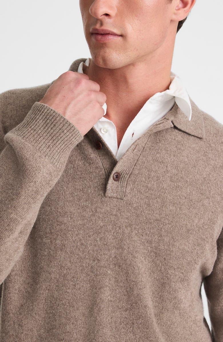 Madewell Merino Wool Polo Sweater, Alternate, color, Heather Grey