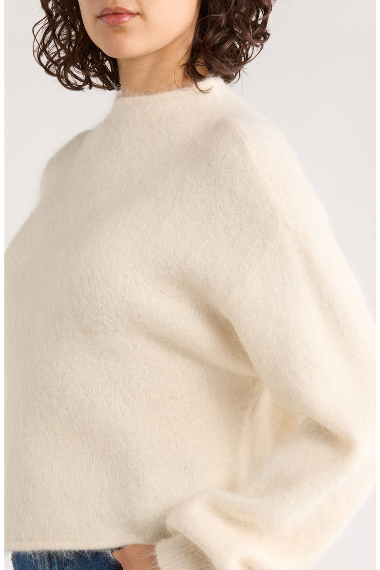 Suri Alpaca Blend Funnel Neck Sweater, Alternate, color, CREAM