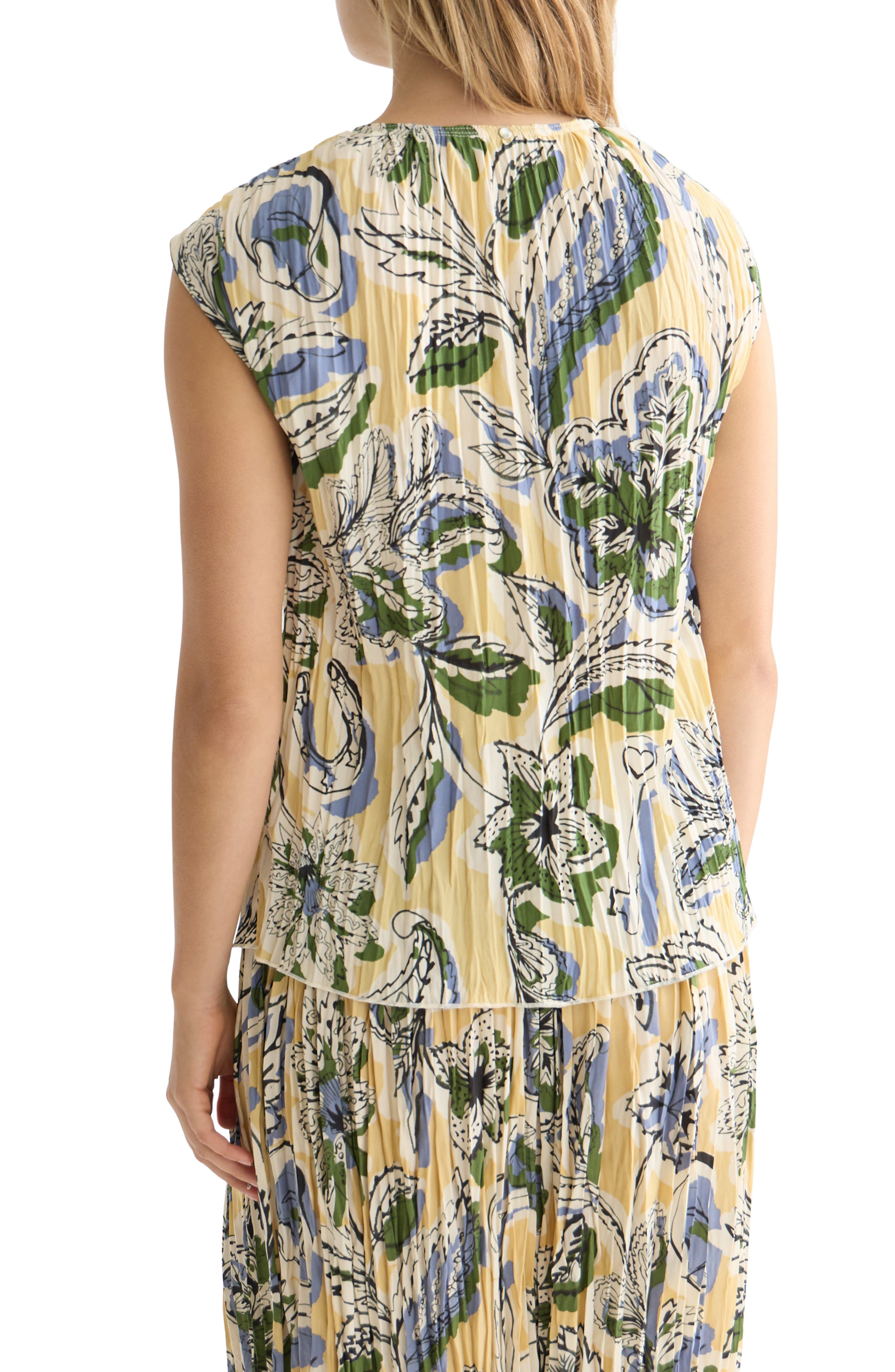 Micro Pleat Tie Front Top - image 2