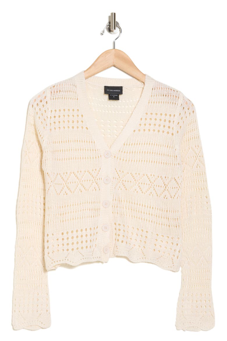 Open Stitch Cardigan, Alternate, color, NATURAL