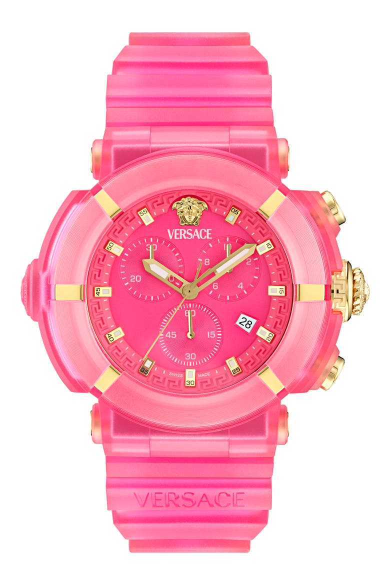 Real Active Chronograph Bracelet Watch, 45mm, Main, color, PINK ECOCERAMIC