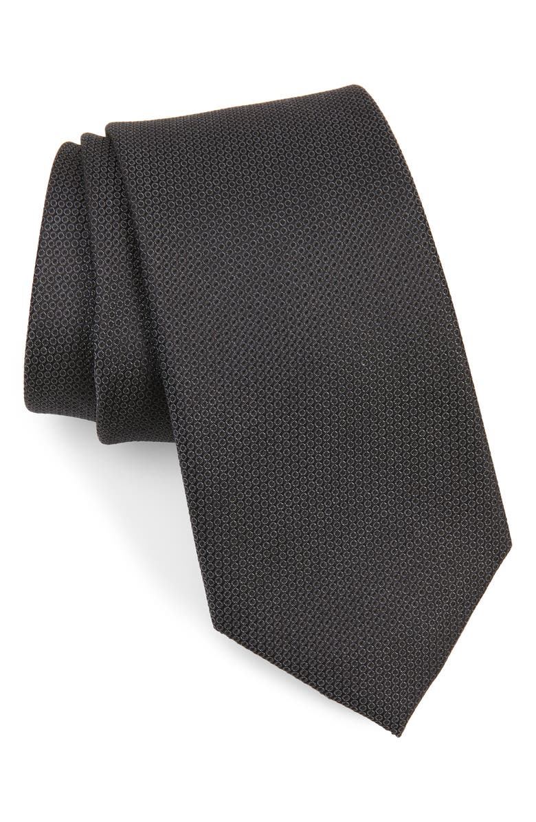 Nordstrom Morton Silk Tie, Main, color, Black