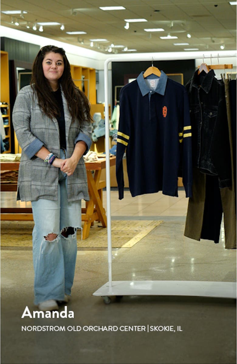 Embroidered Monogram Long Sleeve Rugby Shirt, sales video thumbnail