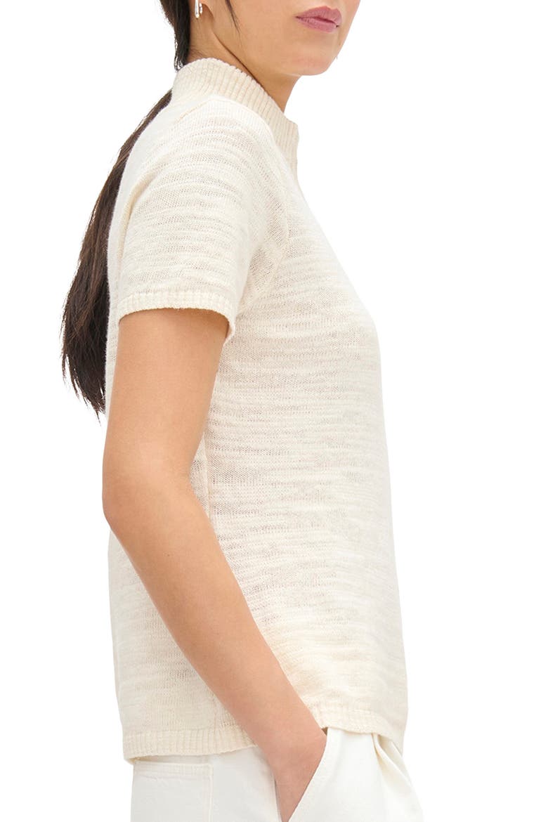 Stevie Half Zip Linen & Organic Cotton Sweater, Alternate, color, ECRU