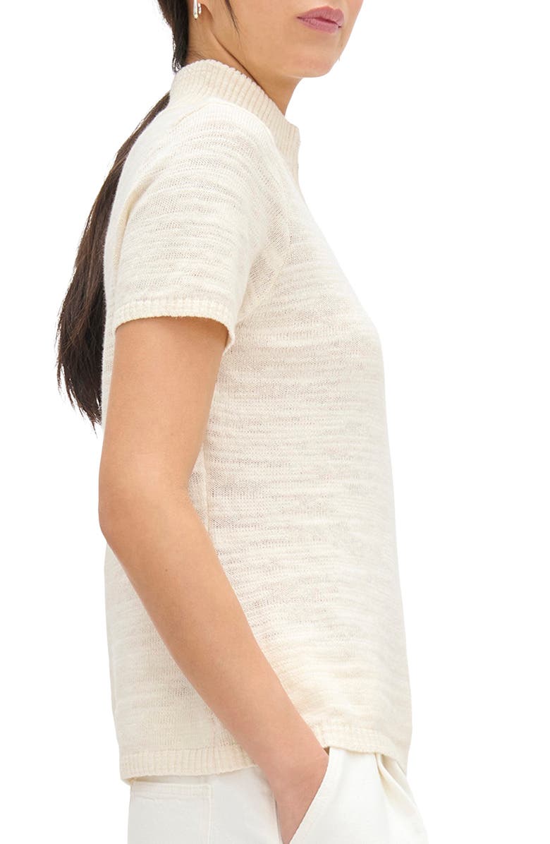 ALIGNE Stevie Half Zip Linen & Organic Cotton Sweater, Alternate, color, Ecru