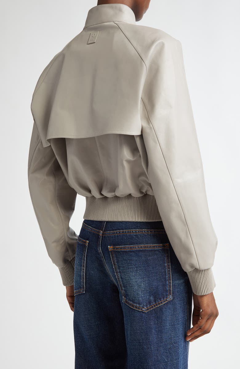 FERRAGAMO Leather Crop Bomber Jacket, Alternate, color, 