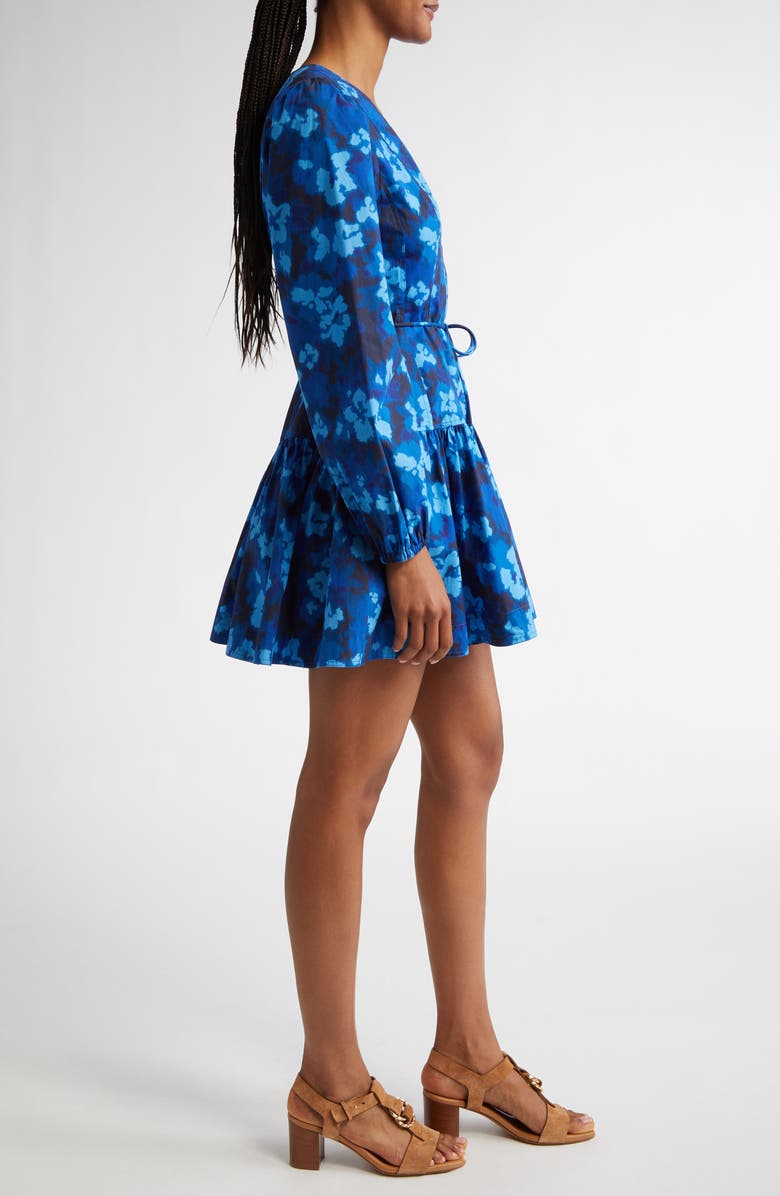 Ulla Johnson Anita Long Sleeve Cotton Sateen Minidress, Alternate, color, Azure