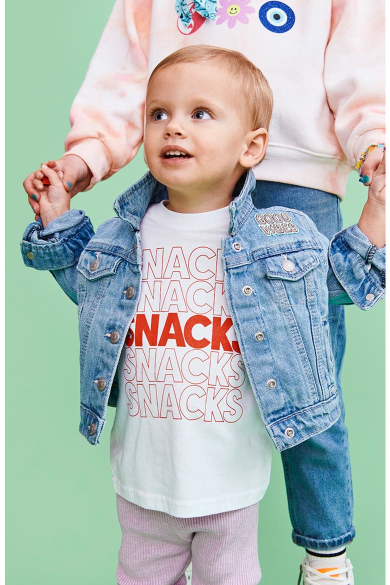 Kids' Snacks Graphic T-Shirt, Alternate, color, WHITE AND RED