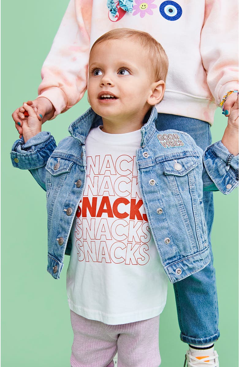 Little Chicken Kids' Snacks Graphic T-Shirt, Alternate, color, White And Red