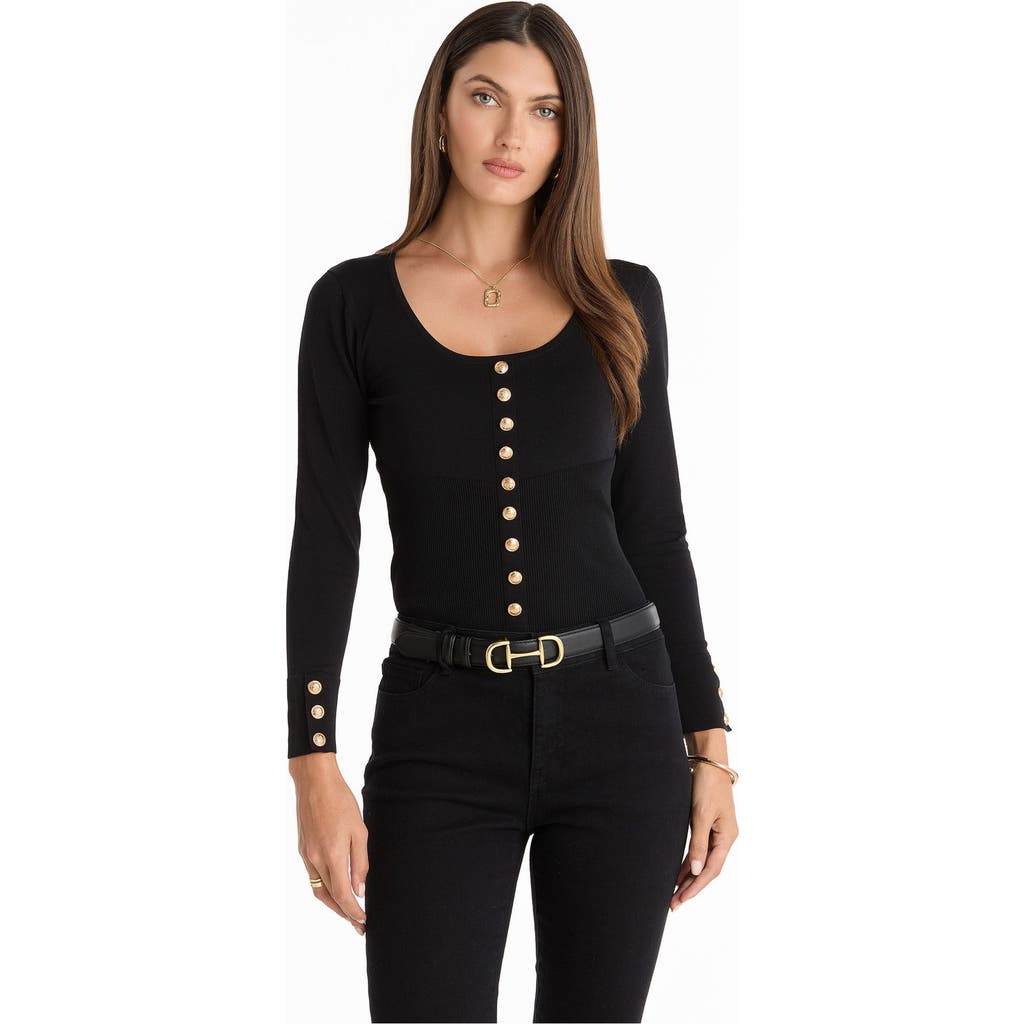 The Noli Shop Edie Knit Top In Black