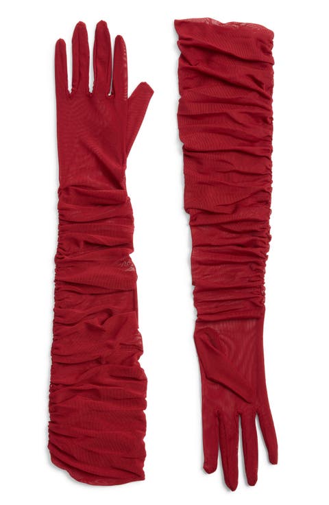Ariana Ruched Mesh Opera Gloves