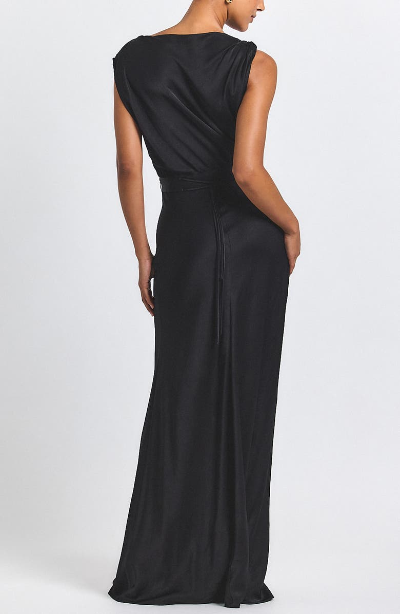 Derek Lam 10 Crosby Maritza Sleeveless Satin Maxi Dress, Alternate, color, Black