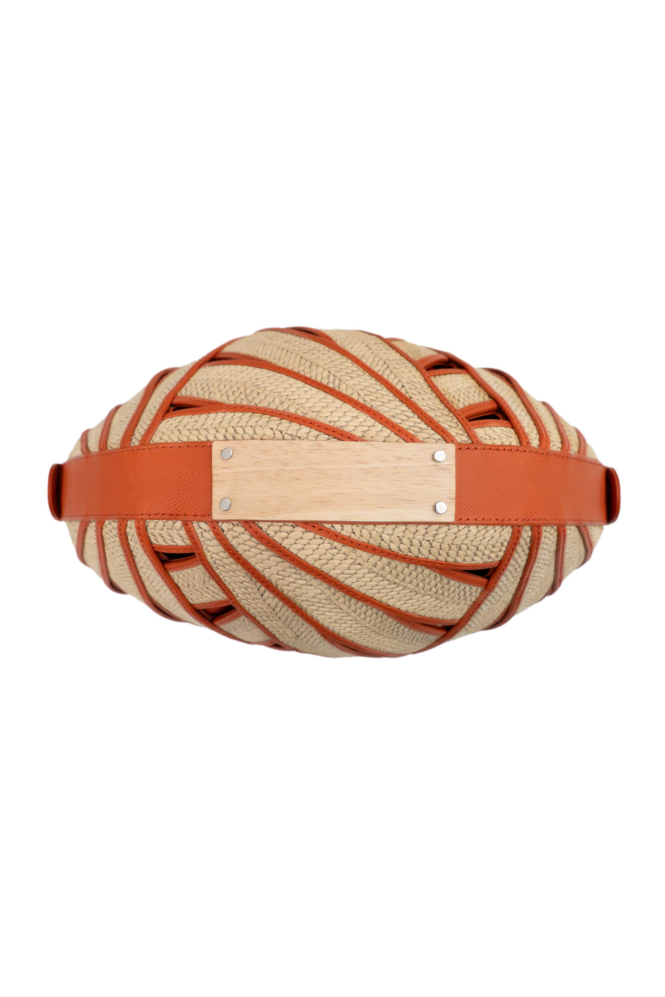 PERRIN PARIS Le Panier Handbag Raphia Flame, Alternate, color, Raphia Beige / Flamme