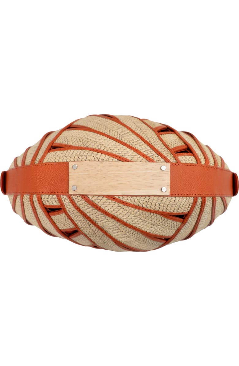 PERRIN PARIS Le Panier Handbag Raphia Flame, Alternate, color, Raphia Beige / Flamme