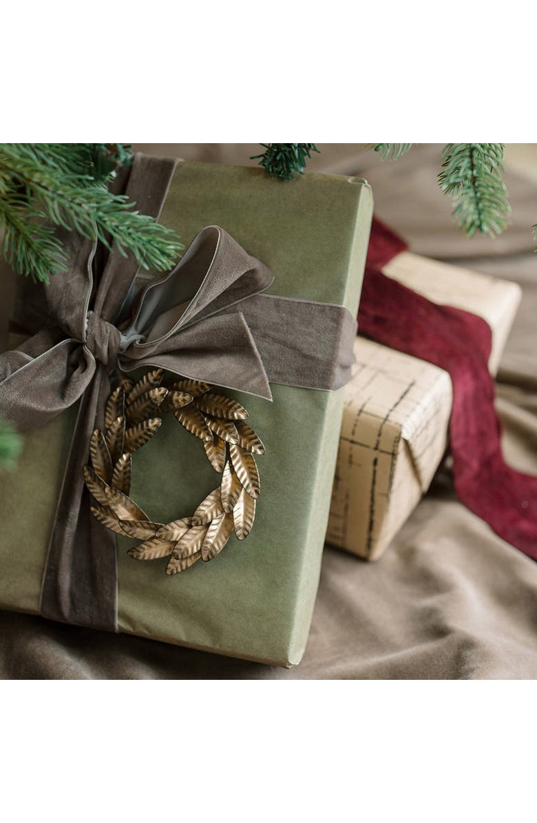 CG Hunter 5" Iron Wreath Ornament, Brass, Alternate, color, Brass