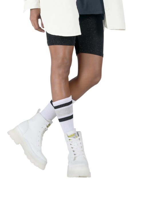 Buffalo Boots Aspha Rld Flat Bootie In White