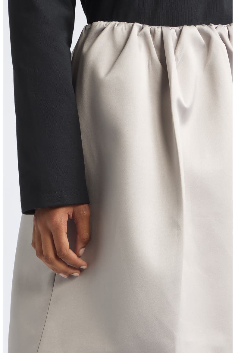 Gathered Midi Skirt, Alternate, color, LIGHT GREY