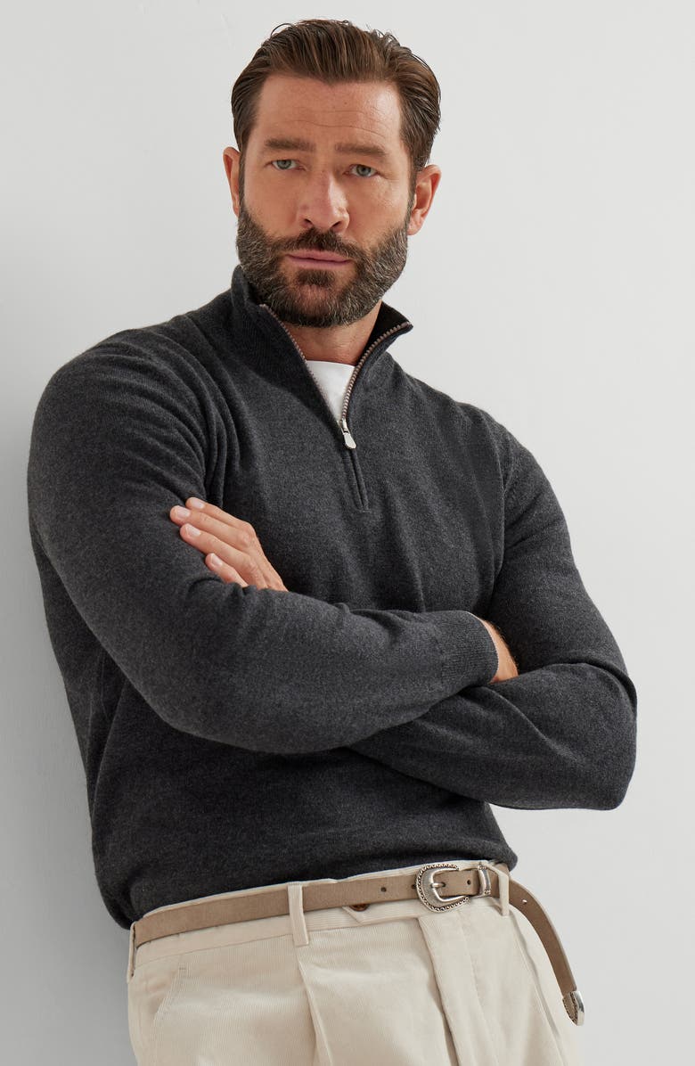 Brunello Cucinelli Cashmere sweater, Alternate, color, Charcoal