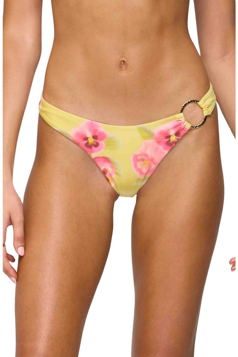 Miley Floral O-Ring Bikini Bottoms, Main, color, YELLOW