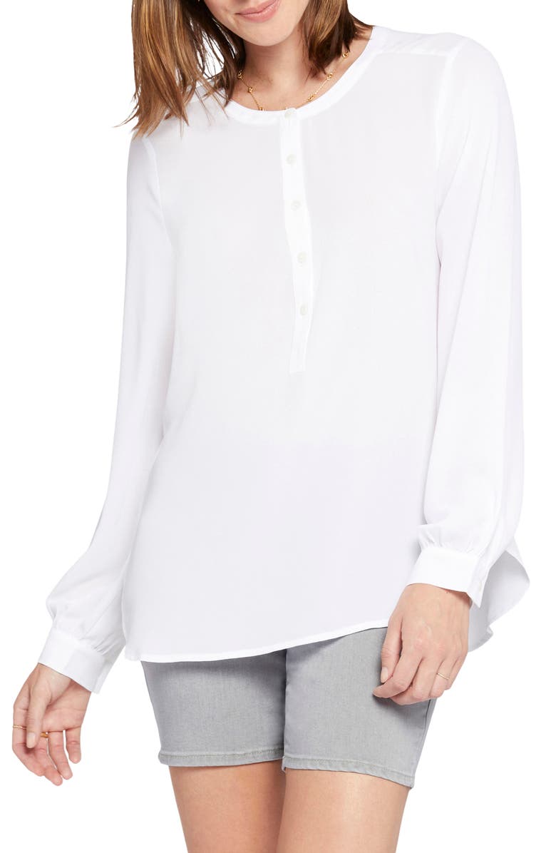 NYDJ Simone Popover Blouse, Main, color, Optic White