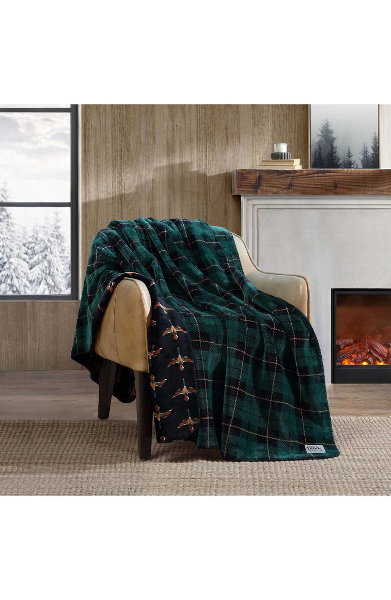 Eddie Bauer Capitol Hill Plaid Throw Blanket, Alternate, color, Dark Green