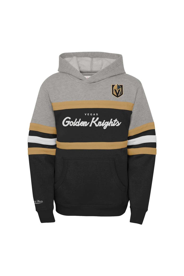Youth Mitchell & Ness Black Vegas Golden Knights Head Coach Pullover Hoodie, Alternate, color, Black