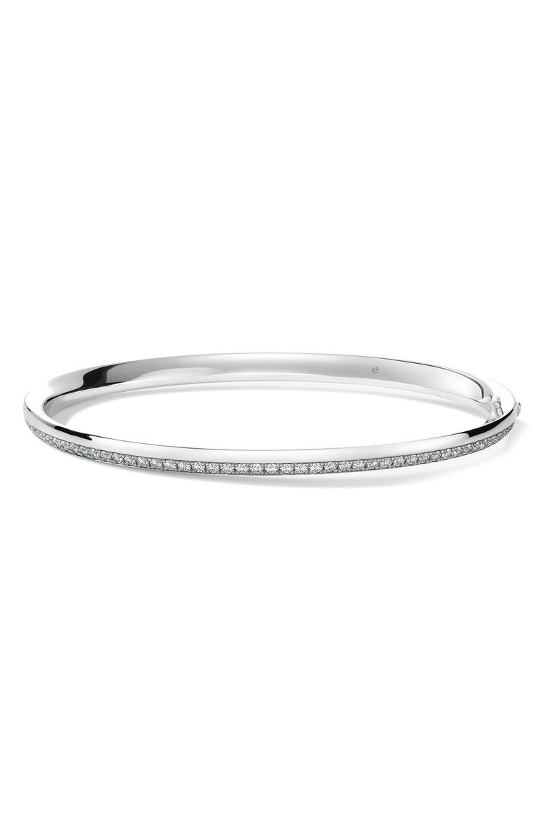 HEARTS ON FIRE Barre Pavé Diamond Bangle, Main, color, White Gold/ Diamond