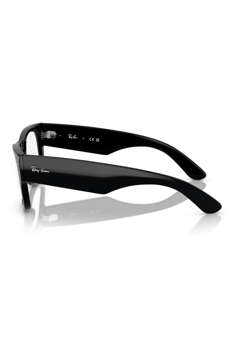 Mega Wayfarer 51mm Square Optical Glasses, Alternate, color, BLACK