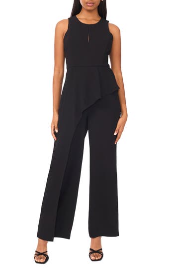 Halogen ® Asymmetrical Peplum Jumpsuit In Black