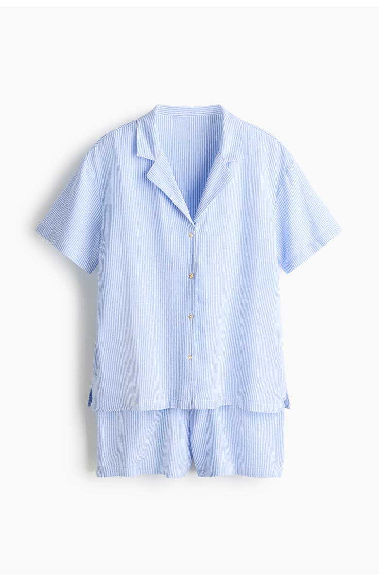 H&M Linen-blend Pyjamas, Main, color, Blue/Striped