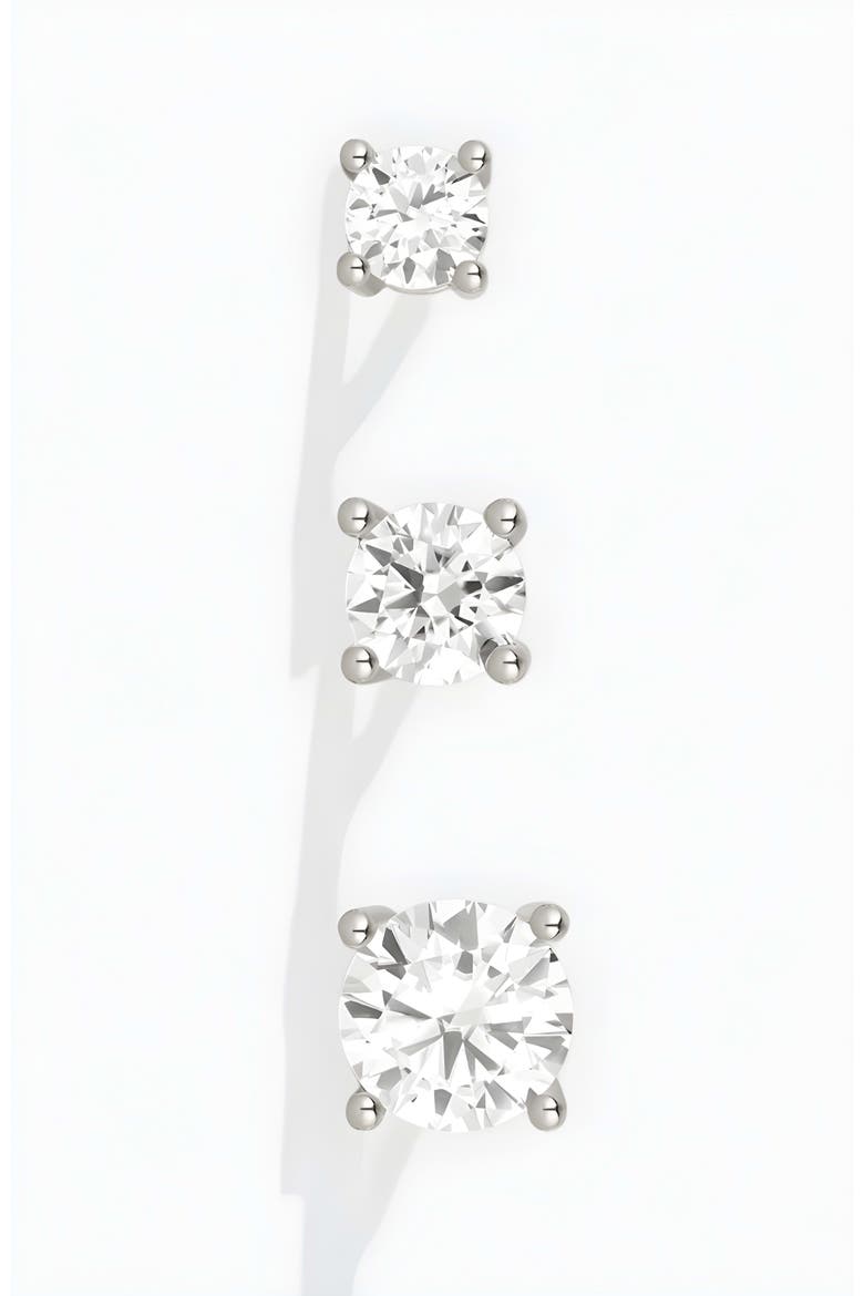 Classic Moissanite Stud Earrings, Alternate, color, Silver