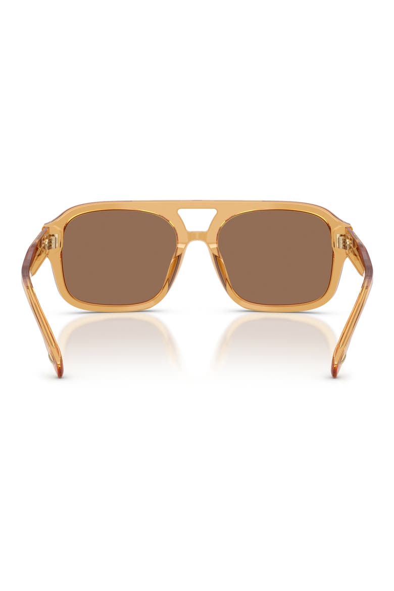 53mm Gradient Pilot Sunglasses, Alternate, color, YELLOW BROWN / SOLID BROWN