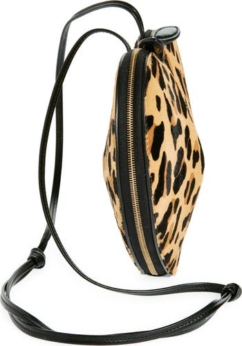 Alaïa Le Coeur Leopard Heart Genuine Calf Hair Crossbody Bag
