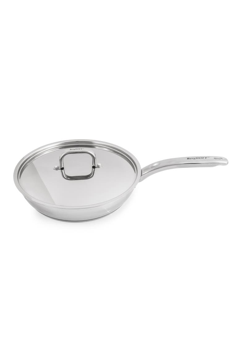 18/10 Stainless Steel Skillet with Lid, Main, color, SILVER