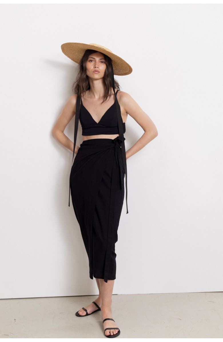 Gottex Beach Life RESORT POLA WRAP SWIM COVER UP SKIRT, Main, color, Black
