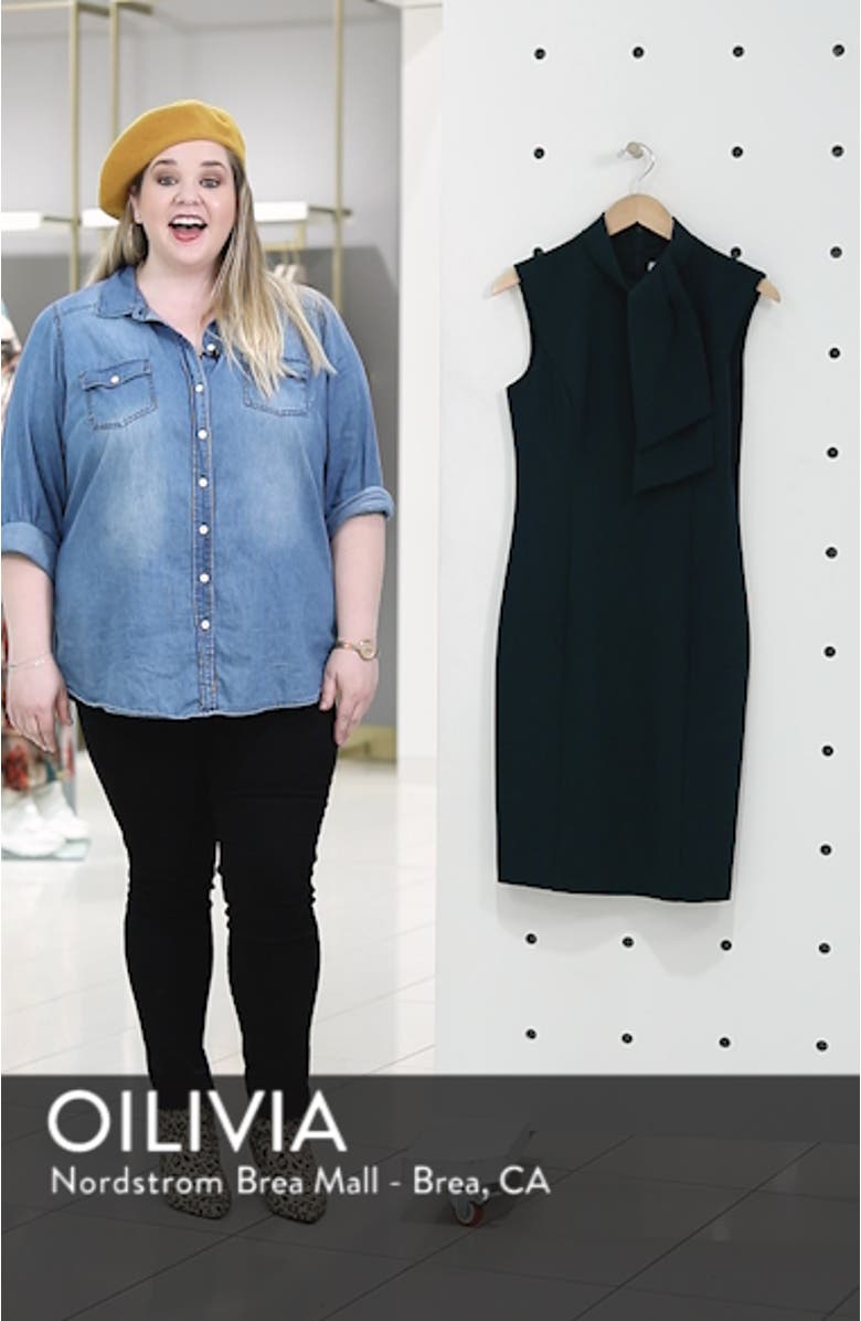 Tie Neck Sheath Dress, sales video thumbnail