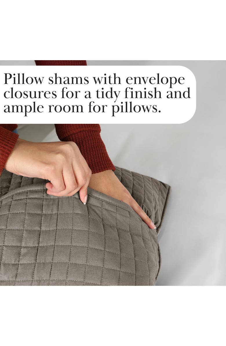 SOUTHSHORE FINE LINENS Vilano Oversize Quilt Set, Alternate, color, Dark Taupe