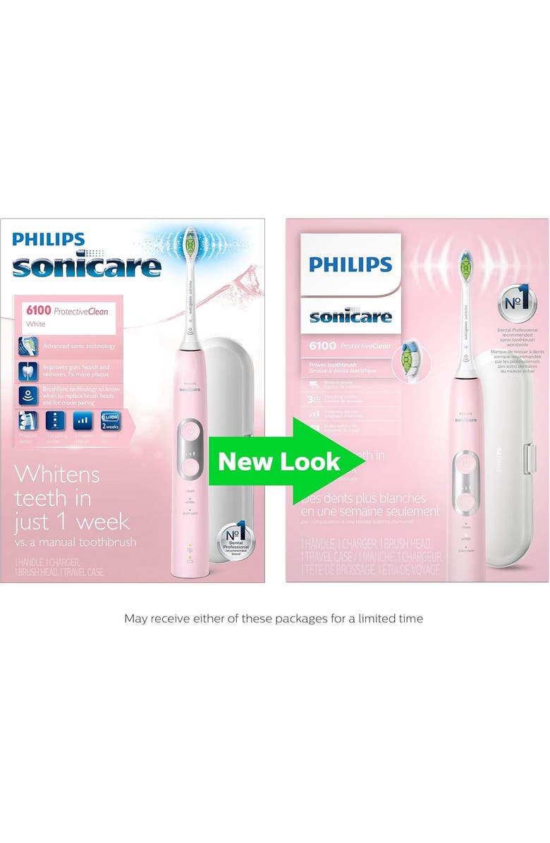 Philips Sonicare ProtectiveClean 6100 Electric Toothbrush Pink Case, Alternate, color, Pastel Pink