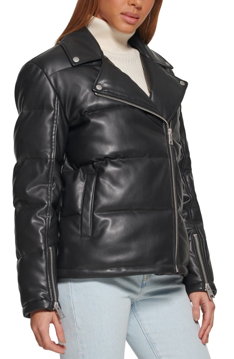 Levi's<sup>®</sup> Faux Leather Moto Puffer Jacket, Alternate, color,